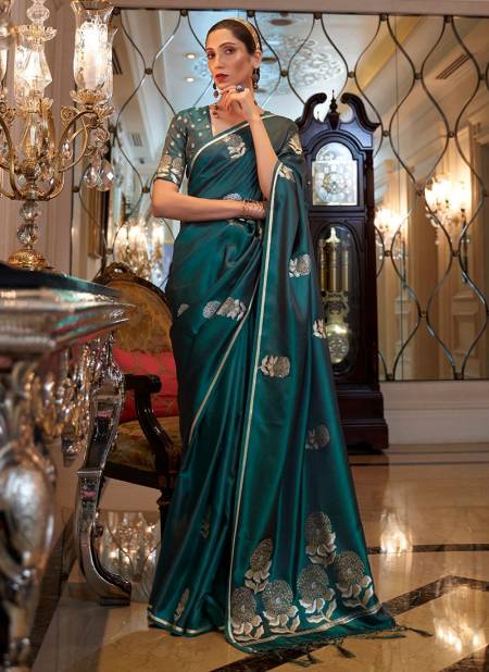 Sea Green RAJTEX KIRAASAT SILK Heavy Wedding Wear Pure Satin Weaving Silk Designer Saree Collection 191006